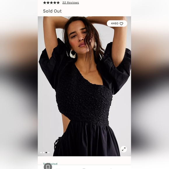 Free People Black Puff Sleeve Sundress - Picture 3 of 11
